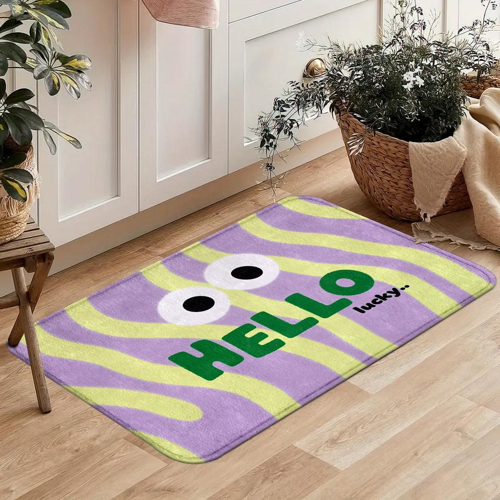 Retro Maple Leaf Welcome Floor Mat, Flannel Doormat, Non-slip and Stain-resistant Carpet By Bedroom Bedside