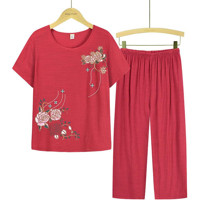 Летний женский комплект брюк Модный дышащий летний пижамный комплект Удобный летний пижамный комплект Летний пижамный комплект для дома