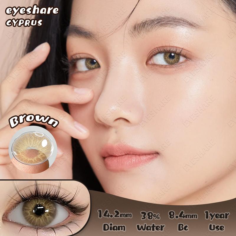 Eyeshare Цветные контактные линзы года Натуральные карие цветные линзы для макияжа глаз Синие модные контактные линзы Серые косметические линзы 1 пара