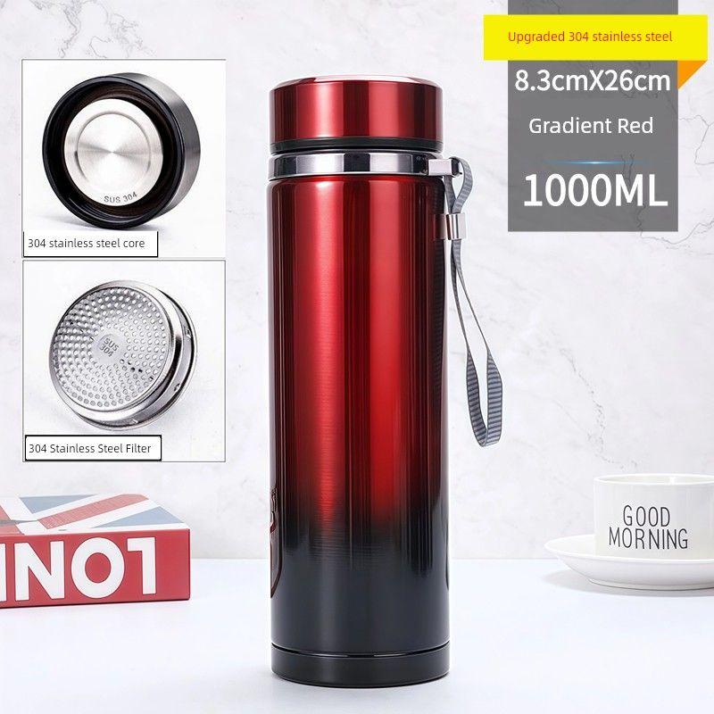 Japan's New Model Portable Outdoor Business Water Cup with Filter, Tea Brewing Cup, Stainless Steel Large-Capacity Thermos Cup