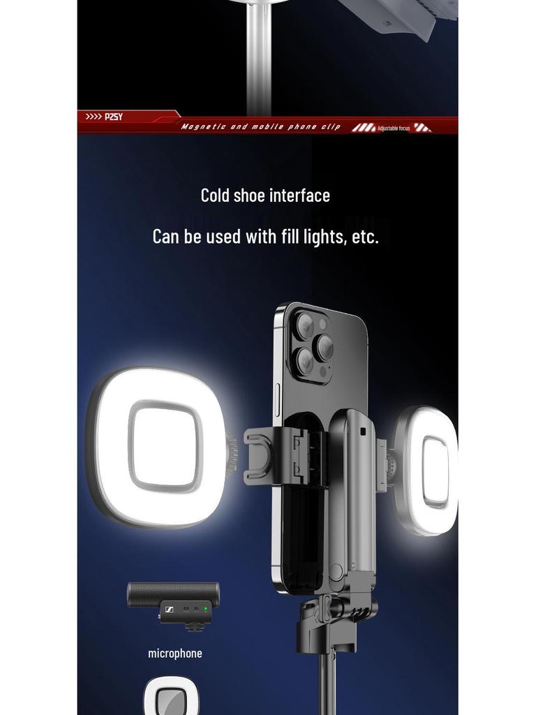 Компактный селфи-штатив с вращением на 360° и Bluetooth-пультом для прямых трансляций и фотографии