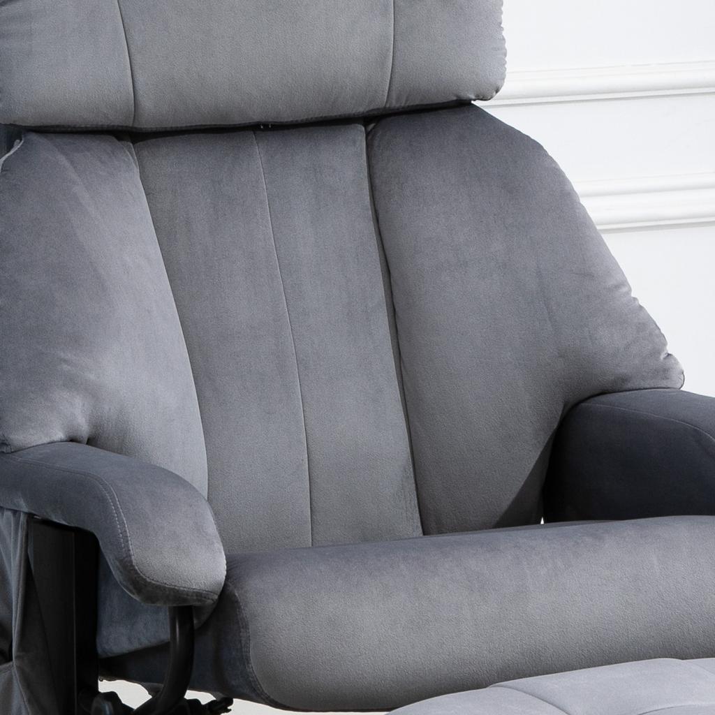 Relax Chair with Stool, Rotatable TV Chair with Oscillating Massage, Reclining Function, Massage Chair with Side Pocket