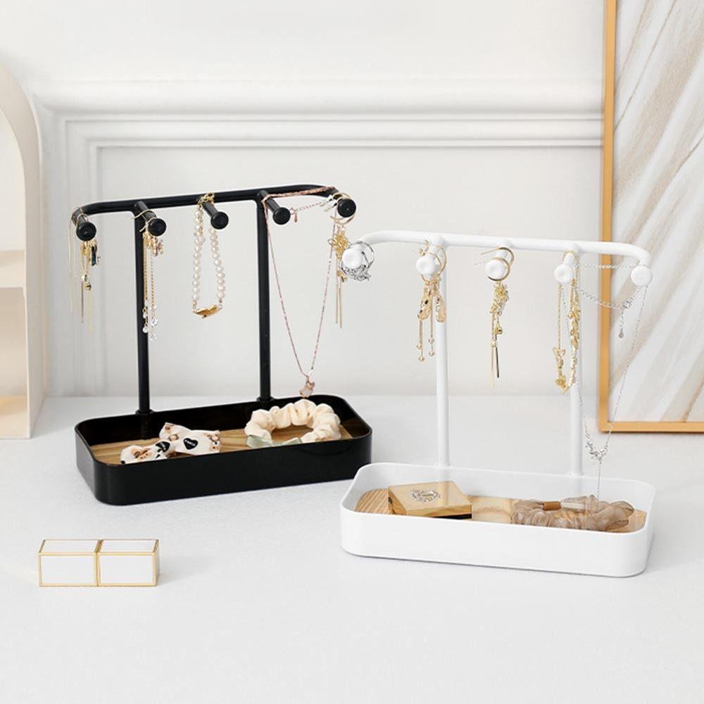 with Storage Box Base Earrings Display Rack Wooden Jewelry Holder  Shower Accessories