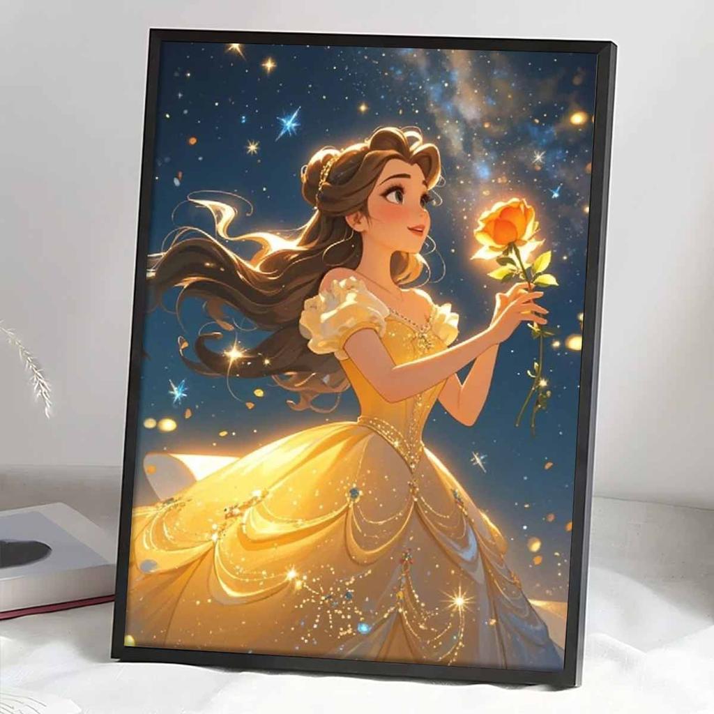 DIY Diamond Painting The Rose and The Princess Cross Stitch Kit Mosaic Art Diamond Painting Full Circle Diamond Home Decoration