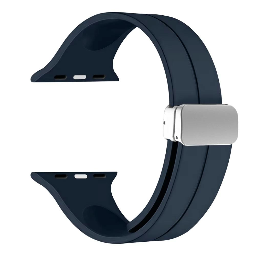 Силиконовый ремешок для Apple Watch 11 Ремешок 46мм 45мм 44мм 41мм 49мм 42мм Магнитный браслет ремешок iWatch Серия 9 8 10 7 SE 6 Ultra