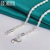 Silver 16-24 Inch 4mm Twist Necklace Fashion Jewelry