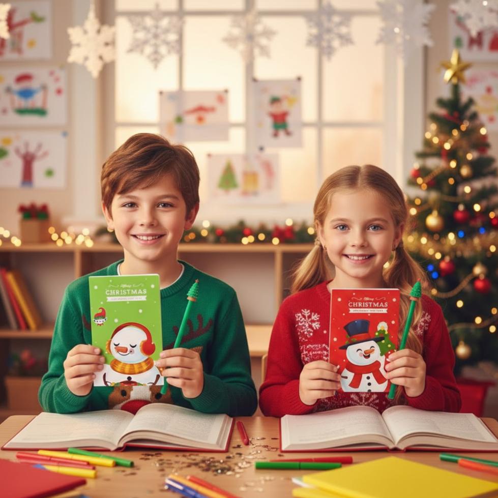 Christmas Pen and Notebook Gift for St. Nicholas Day Classroom for Kindergarten [Zesprez1]