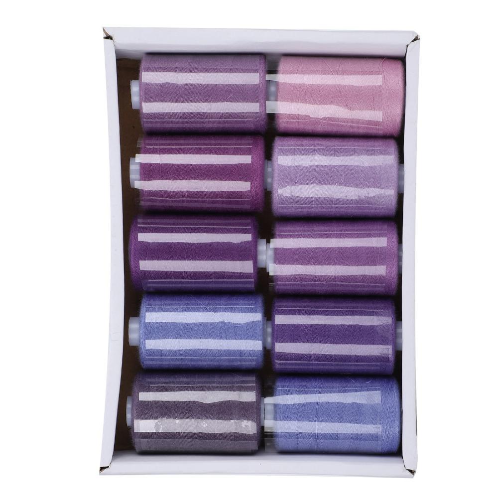 10Pcs Assorted Colors Polyester Thread Set 1000 Yards All Purpose Threads For Hand Stitching