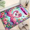1PC Custom Name Flamingo Heart Love Garden Theme Floor Mat Ideal for Living Room, Game Rooms, Office, Bedroom,Floor Mat Playful Design