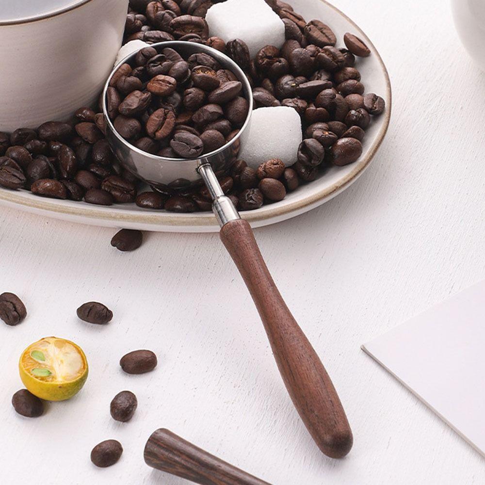 Wood Handle Coffee Measuring Spoon 30ML Coffee Sugar Scoop Kitchen Tools