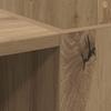 Vinyl Record Cabinet with Shelf Artisan Oak Finish 121 x 38 x 48 cm