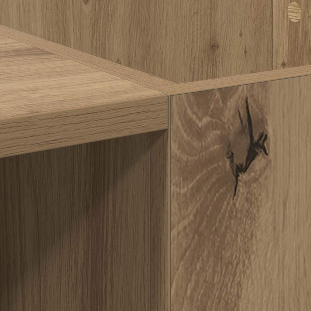 Vinyl Record Cabinet with Shelf Artisan Oak Finish 121 x 38 x 48 cm