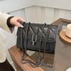Simple Texture Lock Chain Shoulder Bag Spring Versatile Messenger Bag Temperament Small Square Bag Women