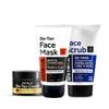 Anti Tan Facial Kit - For Men - Set of 3 - De-Tan Scrub - 100g | Powerful Exfoliation | De-Tan Face Mask - Oily Skin - 125g