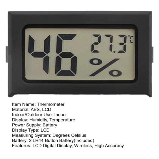 Мини Электронный Термометр Гигрометр ЖК-Дисплей Высокая Точность Термогигрометр Комнатный Салон Автомобиля Цифровой Измеритель Влажности и Температуры Шкала