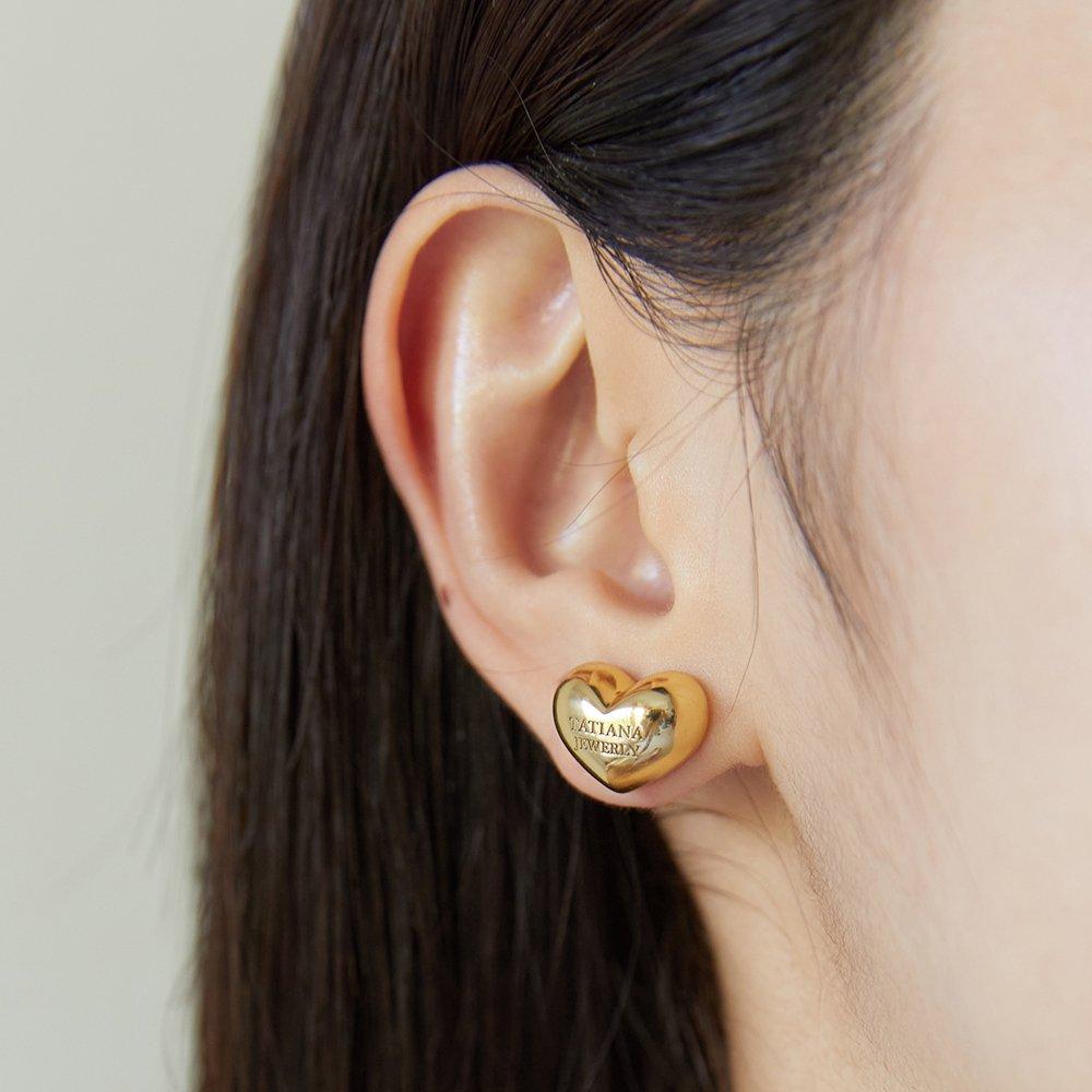 (Серебро 925) Серьги Большое Сердце Ec3021