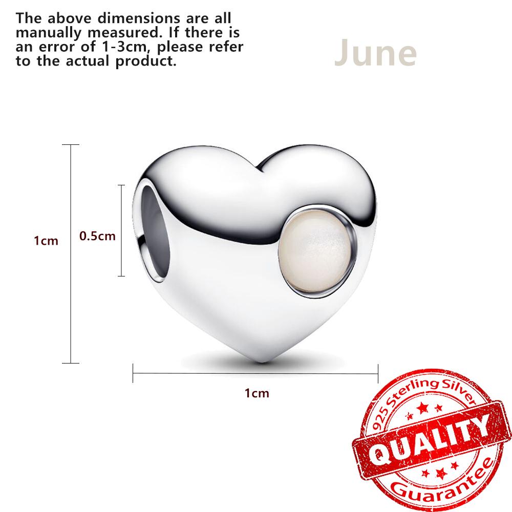 Мелкая медь Двенадцать камней-талисманов Сердце Бусины Шарм Подходит для оригинального браслета Женский Подростковый Милое Ожерелье Ювелирные Аксессуары