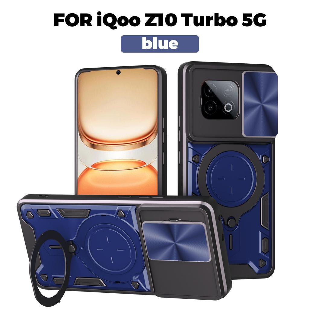 Чехол для iQOO Z10 Turbo Plus Pro со шторкой для камеры, противоударный защитный чехол для телефона