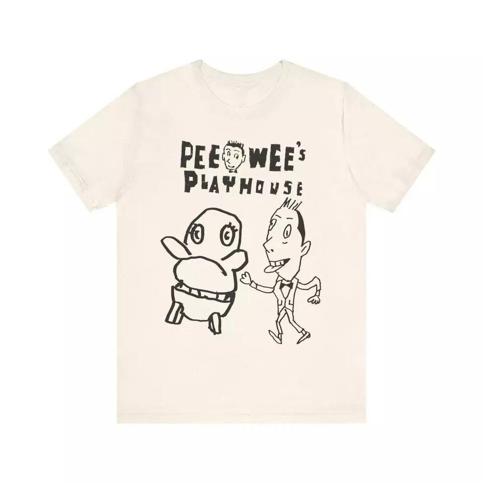 Pee Wee's Playhouse 80s Fan Club Reprint T-Shirt Natural Chairry S-4XL