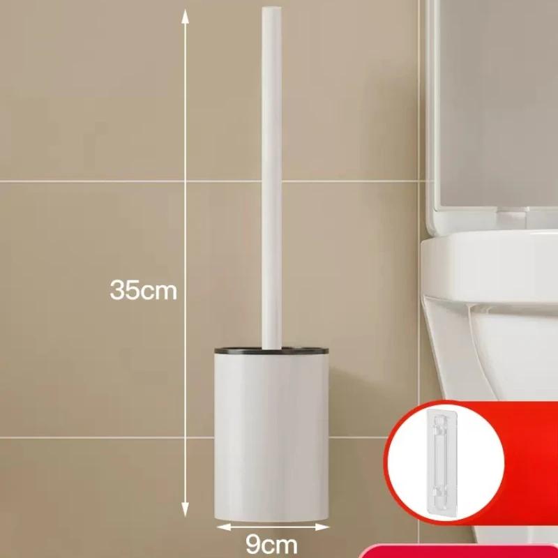 Настенный и напольный ершик для унитаза с ручкой, без мертвой зоны, угловой ершик для мытья унитаза, оборудование для уборки туалета в ванной комнате, без перфоратора