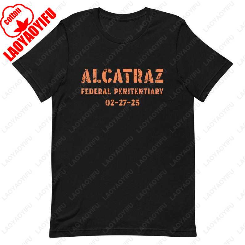 Distressed Prison TShirt San Francisco California Rock Alcatraz Island Travel Souvenir Tee Summer Funny Print Unisex Cotton Top