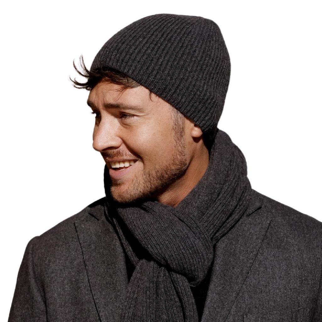 Franko Men' Wool Cap - Graphite, Striped | Cameo