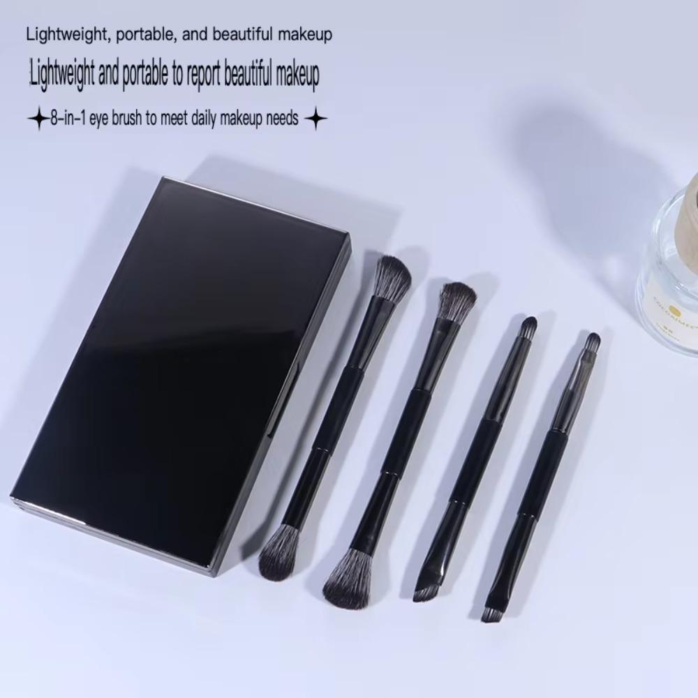 Double-ended Travel Makeup Brush Set Eyebrow Pencil Cosmetic Brush Kit Couple