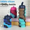 480ML Collapsible Silicone Water Bottle Leakproof Portable Lightweight Outdoor Cycling Gym Fitness Sports Travel Camouflage Folding Drinking Cup