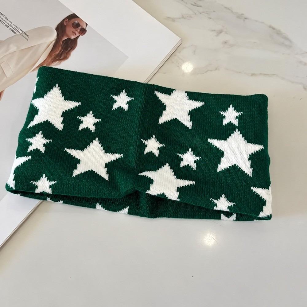 Wide Headband Knitted Hairband Star Pattern Headband Star Pattern Headband Wide Headband Unisex