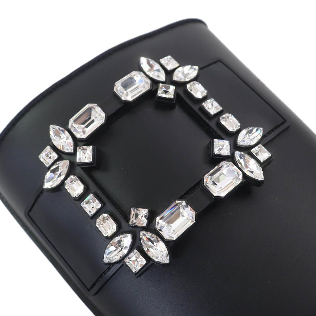 Great ROGER VIVIER short boots Tempet Viv Strassbacks rubber rain boots black Women 37 Used