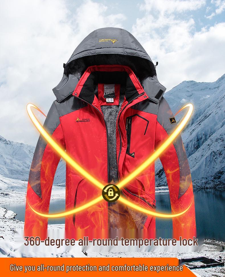 Мужская зимняя ветрозащитная хлопковая куртка на флисовой подкладке - Утепленная верхняя одежда для защиты от холода на открытом воздухе
