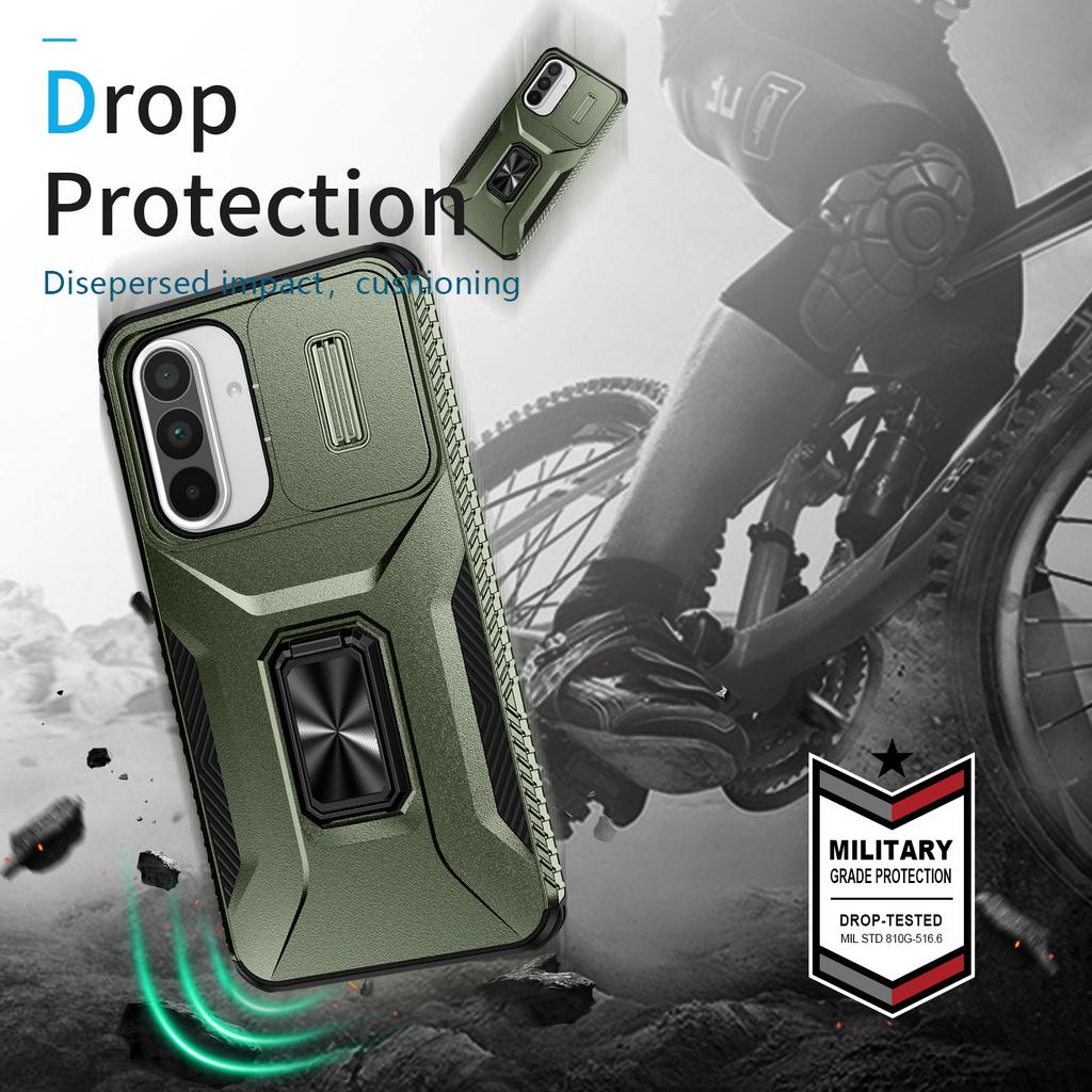 Крышка объектива камеры с кольцом для автомобильного крепления, подставка, гибридный жесткий ПК, мягкий TPU, противоударный защитный чехол для Samsung Galaxy S25 S24 S23 Ultra A16 A56 A26 A55 A15