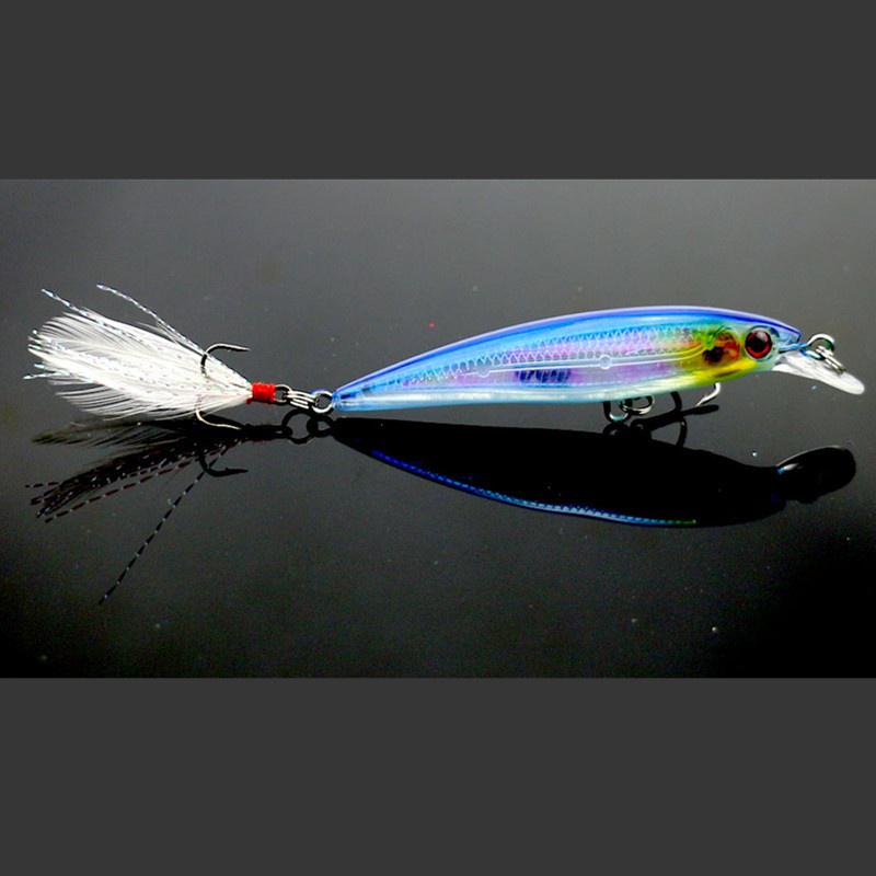 5шт Hengjia пернатый крючок реалистичная рыболовная приманка гольяна 3D глаза твердая пластиковая приманка