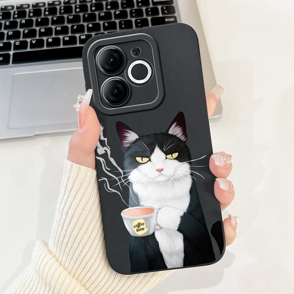Soft Liquid Silicone Coque For ITEL A80 Phone Case Itel A70 A665L Back Cover Soft TPU Dragon Astronaut Black Cat Funda Bumper