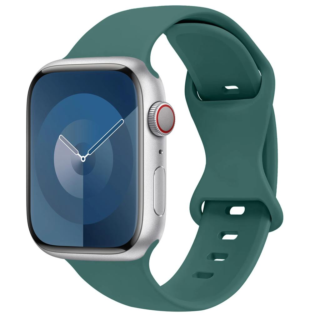 Силиконовый ремешок для Apple Watch Band 45 мм 44 мм 41 мм 40 мм 42 мм 46 мм ultra 49 мм Спортивный браслет correa серия 11 7 8 9 10 4 3 5 6 se