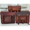 Leather Motorcycle Saddle 3 Bags Saddlebag Luggage Bags For Racer Sportster New
