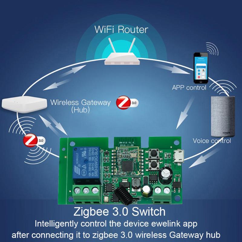 С Shell Zigbee 1 2 4-канальный 12В 24В 220В Умный переключатель Tuya Модуль реле Сухой контакт 4-канальный Din-рейка Требуется шлюз/хаб