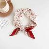 [18 cotton and linen] Korean version ins simple and cute polka dot small square scarf spring and summer new fashionable versatile multi-purpose scarf