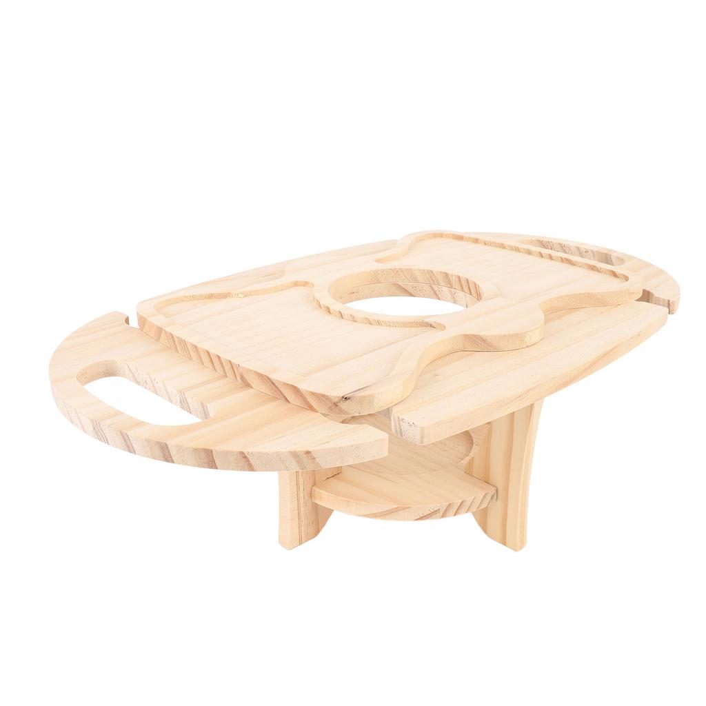Portable Wine Picnic Table Wooden Beach Picnic Table Foldable Wine Desk for Camping Beach Parties