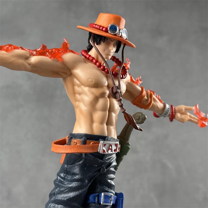 One Piece figure with arms extended, Ace's cross back, Whitebeard Ace's peripheral two-dimensional animation figure model