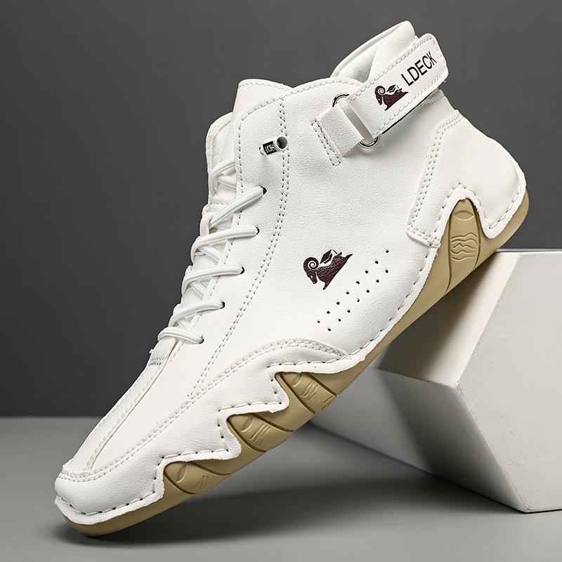 Итальянские замшевые ботинки ручной работы с застежкой, высокие плюшевые утепленные мужские повседневные туфли, хлопковая обувь, кожаные сапоги с носком, мужская зимняя обувь