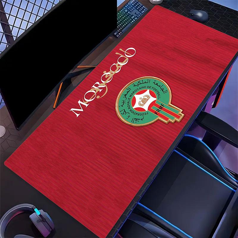 Morocco National Football Team Mouse Pad, Large Gaming Desk Mat, Non-slip XXL Mousepad for Laptop & Tablet, Mini PC Playmat with Stitched Edges