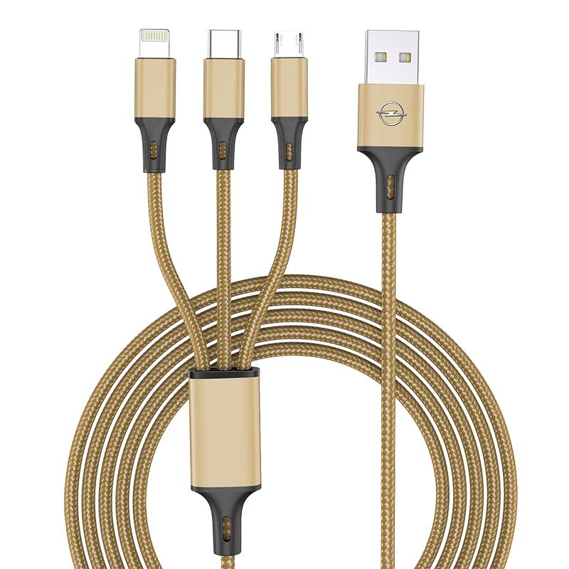 Автомобильная эмблема 3в1 Кабель для быстрой зарядки Type C Lightning Micro USB для Opel Astra j g Insignia Corsa d Vectra c Zafira a Автомобильные гаджеты