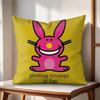 Cute rabbit Cushion Cover Natural Linen Organic Fabric DoubleSided Printing Couch Pillow Covers Home Decor