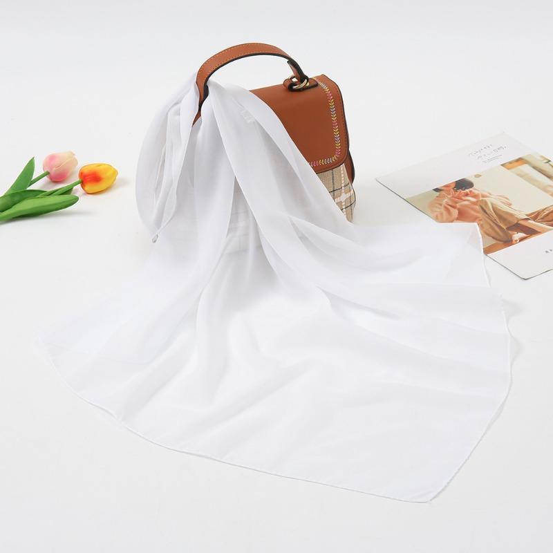 Summer Fashion Solid Color Chiffon Silk Scarf Women, Candy Color Multi-color Decorative Scarf Square Scarf Kindergarten Gift
