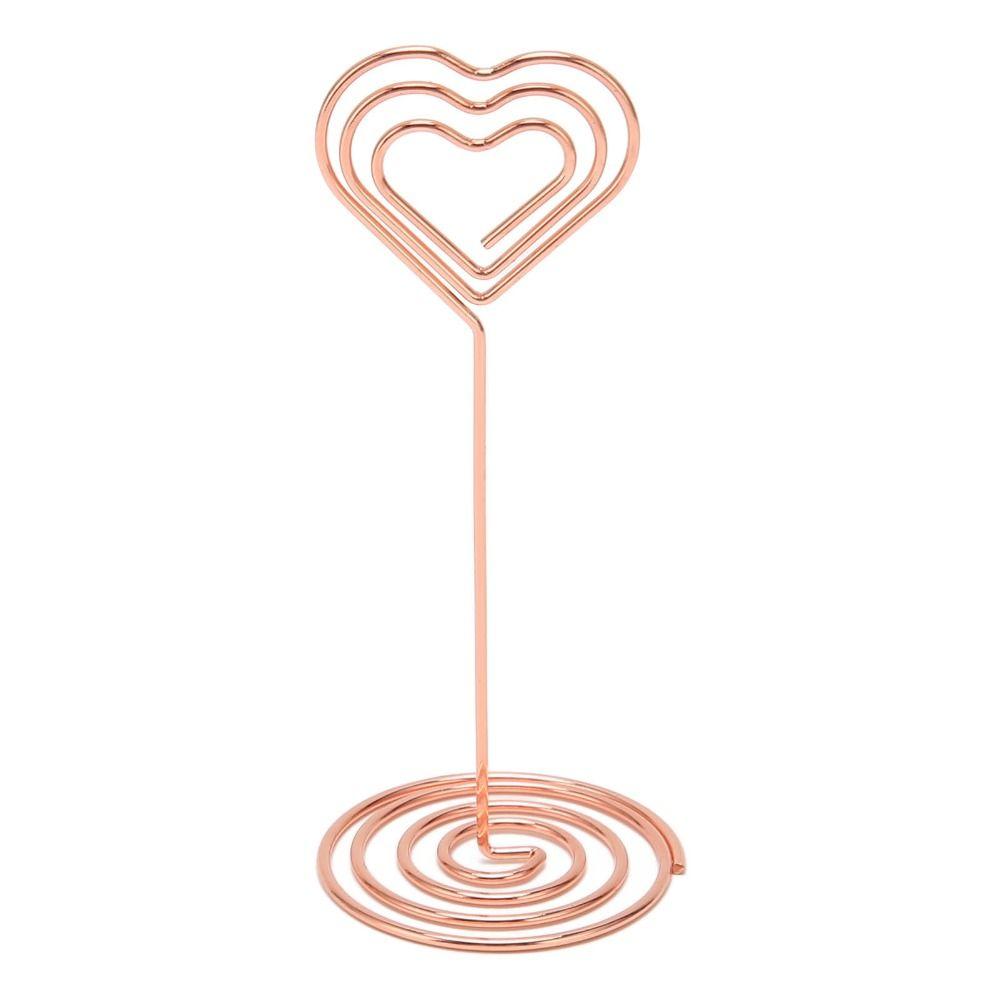 10Pcs Stable Base Place Card Holder Heart Shape Name Card Clips Name Card Holder Home Centerpiece