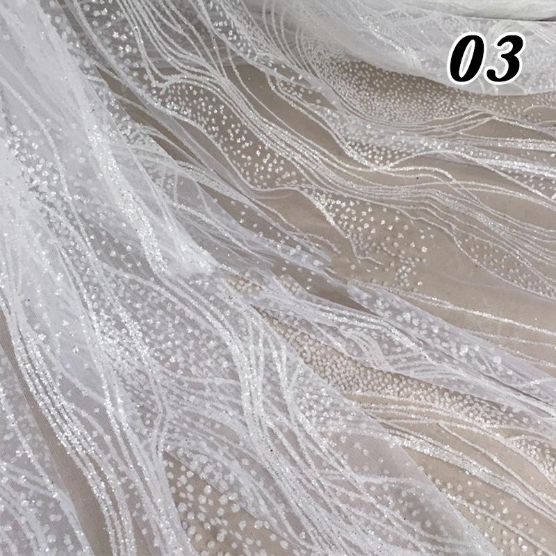 Ткань кружево с пайетками и блестками, Железное бронзирование, Волнистый узор, Полиэстер, Свадебная, Вечерняя ткань для платья, Текстиль для DIY