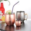 500ml Pure Copper Cup Moscow Mule Handcrafted Mug Cup Hammered Thickened Drum Cup Mules Cocktails Coffee Beer