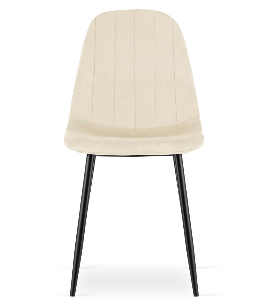PADVA chair - light beige velvet / black legs x 2