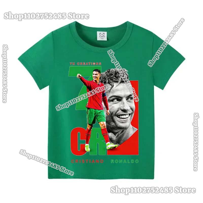 CR7 Криштиану Роналду Детские футболки Мультяшная одежда Шорты Футболка с коротким рукавом Футбольная звезда Принт Бутик Повседневные топы Одежда Подарки